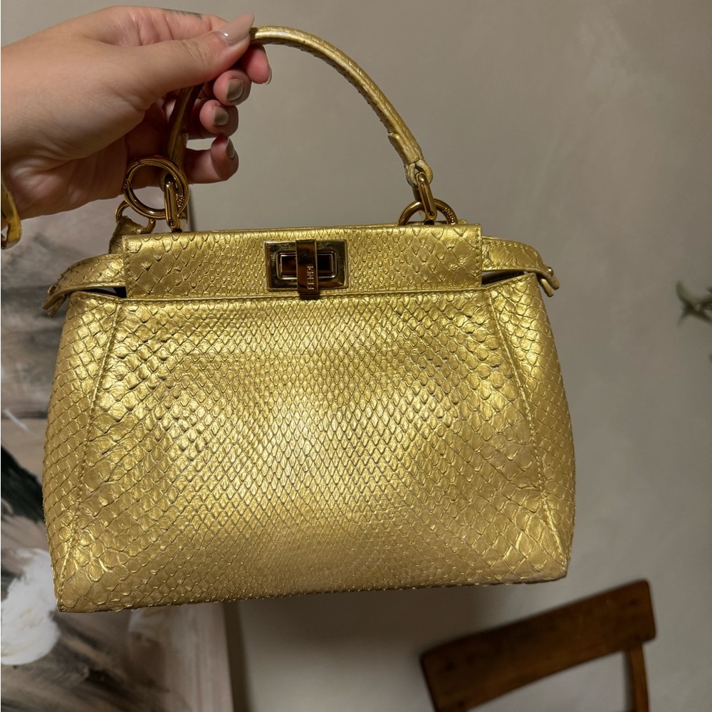 Fendi Mini Peekaboo in Genuine Python